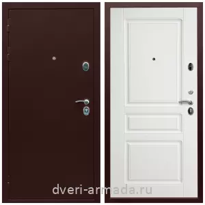 Антивандальные для квартир, Дверь входная Армада Люкс Антик медь / МДФ 16 мм ФЛ-243 Белый матовый