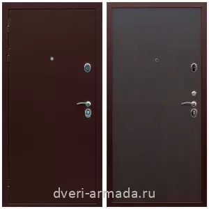 Двери оптом, Металлическая недорогая дверь входная Армада Люкс Антик медь / МДФ 6 мм ПЭ Венге