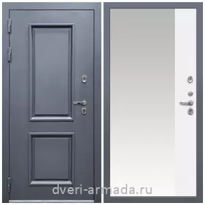 Тамбурные двери, Дверь входная уличная в дом Армада Корса / МДФ 16 мм ФЛЗ-Панорама-1, Белый матовый