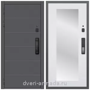 Входные двери с двумя петлями, Дверь входная Армада Роуд МДФ 10 мм Kaadas K9 / МДФ 16 мм ФЛЗ-Пастораль, Белый матовый