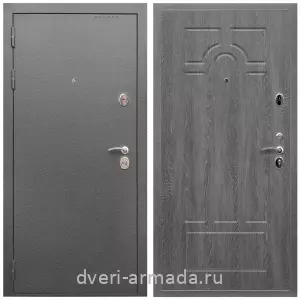 Входные двери МДФ для офиса, Дверь входная Армада Оптима Антик серебро / МДФ 6 мм ФЛ-58 Дуб Филадельфия графит