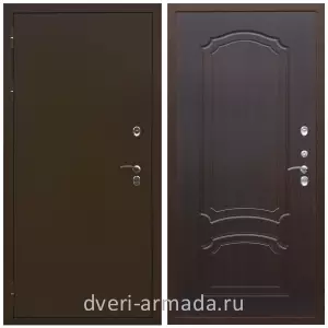 Дверь входная уличная в дом Армада Термо Молоток коричневый/ ФЛ-140 Венге для загородного дома с панелями МДФ