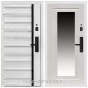 Входные двери Беленый дуб, Умная входная смарт-дверь Армада Каскад WHITE МДФ 10 мм Kaadas S500 / МДФ 16 мм ФЛЗ-120 Дуб белёный