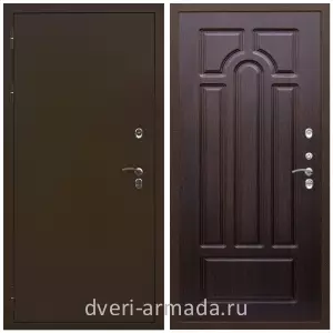 Тамбурные двери, Дверь входная железная уличная для загородного дома Армада Термо Молоток коричневый/ МДФ 16 мм ФЛ-58 Венге с панелями МДФ