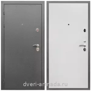 Наружные, Дверь входная Армада Оптима Антик серебро / МДФ 10 мм Гладкая Белый матовый