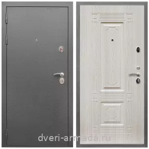 Входные двери с двумя петлями, Дверь входная Армада Оптима Антик серебро / МДФ 16 мм ФЛ-2 Дуб белёный