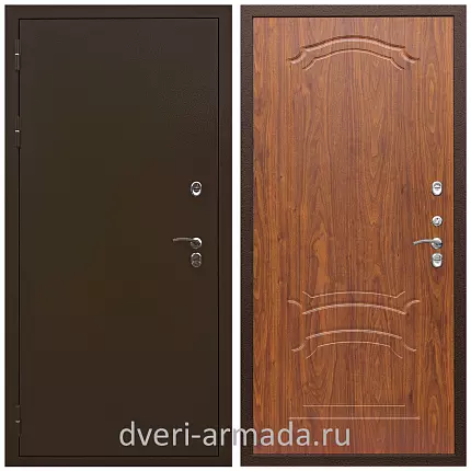 Дверь входная элитная Армада Термо Молоток коричневый/ МДФ 6 мм ФЛ-140 Морёная берёза для загородного дома  с шумоизоляцией