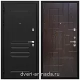 Дверь входная Армада Экстра МДФ 10 мм ФЛ-243 Черная шагрень / МДФ 16 мм ФЛ-57 Дуб шоколад